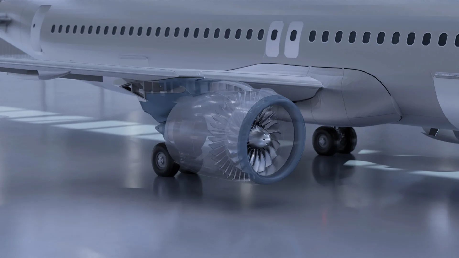 Wireframe representation of an aircraft